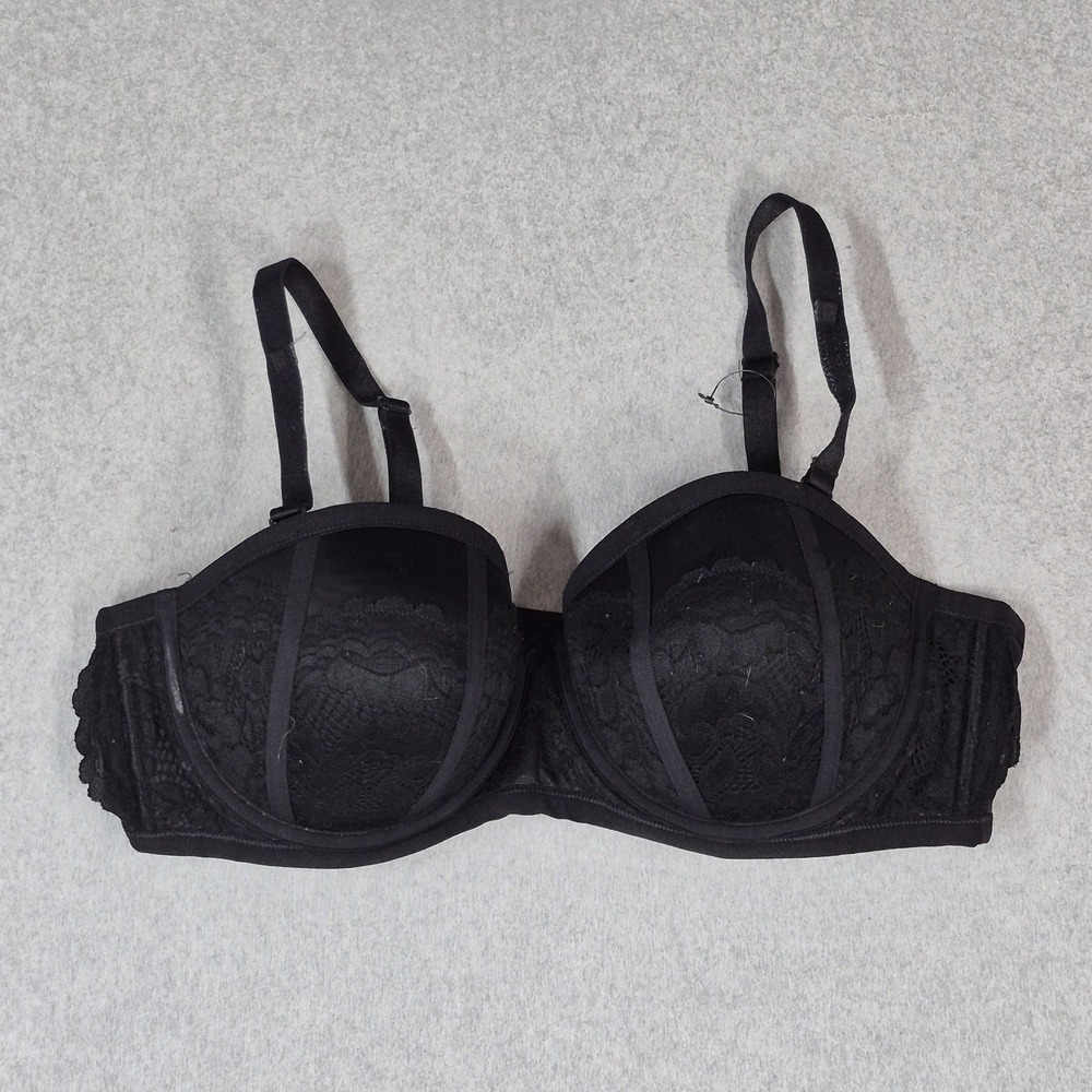 Torrid Curve Women Bra 40D Black Push Up Underwired Lace Strap